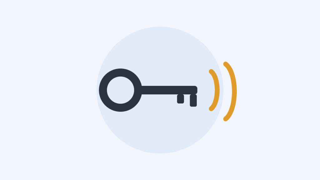 Illustration of a car key with sound arcs, representing an engine that will not start