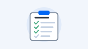 Illustration of a checklist on a clipboard with three items ticked and one outstanding
