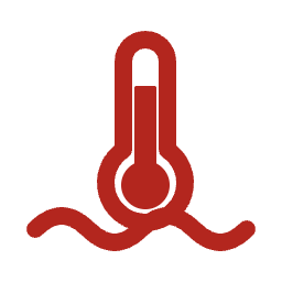 Engine temperature warning symbol